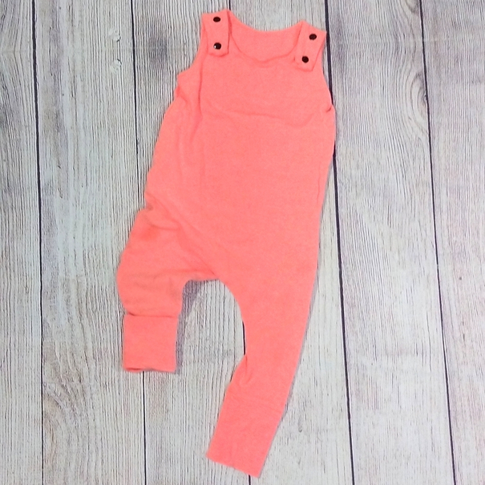 Custom Made ADJUSTABLE Grow-With-Me Infant/Toddler Romper 6m-4+y NEON Orange